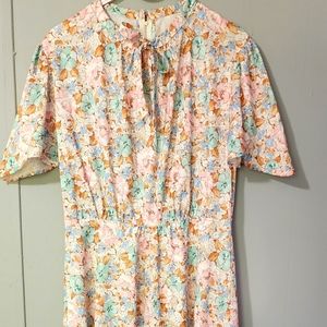 Vintage dress  skinny bowtie neck.